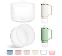 LUCKINEE Lot de 2 protections en silicone pour fond de bottes Stanley Quencher Adventure 1200 ml et Stanley IceFlow 590 ml 850,5 g et autres marques avec fond de 7,1 à 7,5 cm