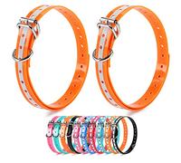 LuckinPET Lot de 2 sangles de rechange imperméables et réfléchissantes pour collier de chien et clôture - Facile à nettoyer - Boucle en métal - Réglable - 1,9 cm - Durable et anti-odeur - En TPU