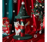 LUCKITTY Arbre à chat avec 4 jouets en peluche à suspendre - Alternative au sapin de Noël Offrez à votre chat un jouet et un arbre à chat en un avec cet arbre à chat ultime 76,2 x 38,1 cm
