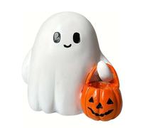 LUCKKY Pumpkin Boo Buddies, Statue Fantome d'halloween Citrouille Halloween, Statue Citrouille de Décoration d'halloween, Jolies Ornements de Table fantômes, Citrouille fantôme Lumineuse (Classic)