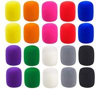 Luckkyme Lot de 20 bonnettes de Microphone colorées en Mousse pour Microphone de scène 10 Couleurs