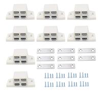 luckkyme Lot de 8 loquets de porte magnétiques robustes avec vis de montage pour meubles de maison, armoire, placard