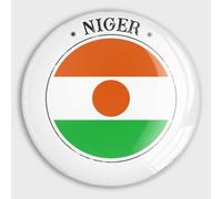 luckluccy Aimants de réfrigérateur puissants en verre - Drapeau du Niger - Aimants ronds - Décorations patriotiques - Aimants décoratifs pour casier - Pour tableau blanc, décoration de salle de classe