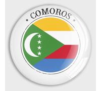 luckluccy Aimants ronds en verre pour réfrigérateur - Motif drapeau des Comores - Petits aimants ronds - Aimants décoratifs pour tableau blanc, cuisine, casier, salle de classe