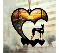 Luckluccy Attrape-soleil pour lévrier italien, commémoratif personnalisé avec nom, cadeau de souvenir de perte, ornement de condoléances pour chien