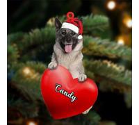 Luckluccy Custom Norwegian Elkhound Noël Acrylique Ornement,Décoration d'arbre de chien,Cadeaux pour les amoureux des chiens