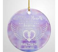 Luckluccy Décoration de fausse couche personnalisée pour bébé, cadeau commémoratif de condoléances, anges de pied, ornements de Noël en céramique en souvenir d'amour, cadeaux souvenirs pour la perte