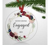 Luckluccy Décoration de mariage pour premier Noël 2025 « Our First Christmas as Mr & Mrs » Mariés Décoration de mariage (Our First Christams Engaged)