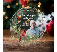 Luckluccy Décoration de Noël commémorative personnalisée, cadeau de condoléances pour la perte de maman, papa, proches décédés, souvenir de deuil