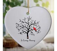 Luckluccy Décoration de Noël en mémoire d'amour - Décoration commémorative cardinale - Arbre de vie - Cadeau commémoratif de Noël - Cadeau de condoléances en mémoire d'un être cher