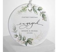 Luckluccy Décoration de Noël engagée 2025, décoration de fiançailles personnalisée, souvenir pour les couples, décoration de fiançailles (design 1)