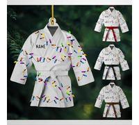 Luckluccy Décoration de Noël personnalisée pour karaté, arts martiaux, ceinture de karaté, cadeau de Noël personnalisé pour Taekwando Jui Jitsu pour fille et garçon, karaté