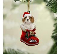 Luckluccy Épagneul Cavalier King Charles, cadeau de Noël personnalisé pour chien