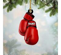 Luckluccy Gants de boxe personnalisés en forme d'acrylique, décoration de sapin de Noël pour les amateurs de boxe, lui, elle, boxe