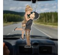 Luckluccy I Found My Missing Piece Décoration de voiture personnalisée à suspendre - Cadeau de couple pour mari, épouse, cadeaux de mariage pour couples 2025, accessoires de voiture, cadeaux