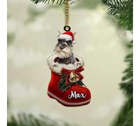 Luckluccy Ornement de schnauzer miniature personnalisé,Ornement de chien de Noël personnalisé,Cadeaux pour maman chien, papa et amoureux 142