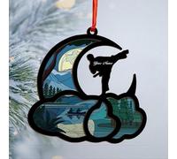 Luckluccy Ornement personnalisé d'arts martiaux 2025, décoration en bois pour sapin de Noël, cadeau personnalisé pour les amateurs d'art martiaux (karaté 5)