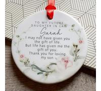 Luckluccy Ornement personnalisé pour belle-fille, cadeau personnalisé de la part d'une belle-mère, cadeaux de mariage, cadeaux de fiançailles