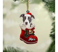Luckluccy Ornement Pitbull personnalisé,Ornement de chien Pitbull de Noël personnalisé,Cadeaux pour les amoureux des chiens,Décoration de Noël suspendue 152