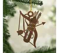 Luckluccy Ornements personnalisés pour tir à l'arc, décoration de Noël, cadeaux de tir à l'arc, décoration de chasseur, ornement à suspendre, bois acrylique, Noël, Nouvel An, mariage et fiançailles