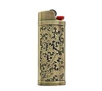 Lucklybestseller Coque en métal pour briquet BIC J6 Motif floral vintage