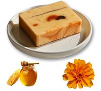 Lucknel Savon naturel fait à la main - Pièce unique (1 pièce - Miel et calendula)