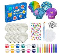LUCKNIGHT Ensemble de Peinture de Coquillages, 42 PCS Bricolage avec Coquillages, Fluorescent, Activites Manuelles, pour Garçon Fille