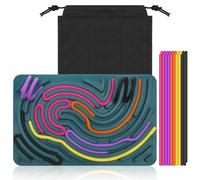 LUCKNIGHT Tableau D'activité Sensorielle, Jouet Sensoriel Autisme, Planche Activité Montessori, Fidget Tdah, avec Sac Portable et 20 Cordes, pour Soulager Le Stress, TDAH et Autisme