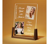 LUCKOR Cadeau Personnalisé pour Femme Maman Soeur et Mamie de Noel - Cadre Photo Personnalisé - Idee Cadeau Femme de Noël et Anniversaire - Cadeaux Lumineux Noel - Lampe Personnalisée avec Photo
