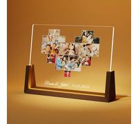 LUCKOR Cadeau Saint Valentin Femme Homme - Cadre Photo Personnalisé - Cadeau Personnalisé pour Couple Copain Copine de St-Valentin Anniversaire - Lampe Personnalisée avec Photo