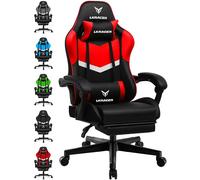 LUCKRACER Chaise de Gaming avec Repose-Pieds, Ergonomique, avec Coussin Lombaire réglable, Oreiller, Chaise de Jeu, Chaise Gamer réglable en Hauteur, Charge maximale de 150 kg