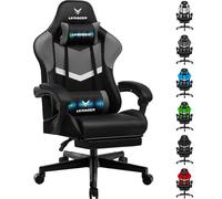 LUCKRACER Chaise de Gaming avec Repose-Pieds, Ergonomique, avec Coussin Lombaire réglable, Oreiller, Chaise de Jeu, Chaise Gamer réglable en Hauteur, Charge maximale de 150 kg