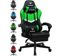LUCKRACER Chaise de Gaming avec Repose-Pieds, Ergonomique, avec Coussin Lombaire réglable, Oreiller, Chaise de Jeu, Chaise Gamer réglable en Hauteur, Charge maximale de 150 kg