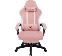 LUCKRACER Chaise de jeu avec repose-pieds Chaise de bureau ergonomique avec coussin lombaire réglable, coussin de tête Gaming Chair, réglable en hauteur Rose