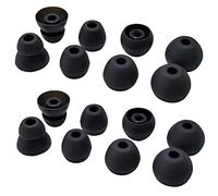 Luckvan Embouts en silicone pour écouteurs Beats Flex, Beats X - 6 paires d'embouts de rechange L/M/S à double bride en caoutchouc urBeats3 Beats Flex - Noir