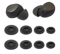 Luckvan Lot de 4 paires d'embouts de rechange en silicone pour écouteurs Jabra Elite 10 - Noir