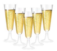 Luckwaii 60 Pièces Flute Champagne Plastique 150ml Reutilisable Verre Champagne Plastique Coupe Champagne Élégant Transparent Plastic Champagne Flutes pour Mariage Anniversaires Fêtes Festives