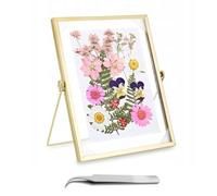 Luckwaii Cadre photo en verre et métal - Double face - Double verre - 15 x 20 cm - Pour fleurs pressées, échantillons de plantes, œuvres d'art
