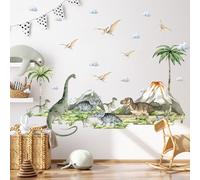 Luckwaii KL36026 Sticker mural décoratif pour chambre d'enfant garçon Motif dinosaures et plantes volcan