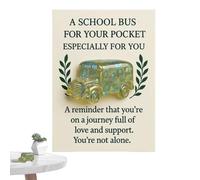 Luckxing Cartes Câlin de Poche - Cartes de Vœux Inspirantes Bus Scolaire 2D - Soutien Décoration Bureau Cadeau Souvenir avec Message pour Anniversaire Noël Fêtes Graduation Filles