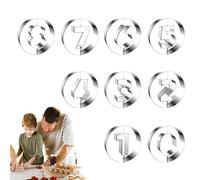 Luckxing Emporte-Pièce à Donuts | 9 Pièces Emporte-Pièce Donut,9 cm Moule Antiadhésif Chiffres 0-8,Pour Snack Fromage Chocolat