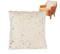 Luckxing Housses de Coussins de Noël | Housse Décorative pour Coussin 45x45 cm Motif Étoile et Flocon de Neige,Housse De Coussin Style Ferme,pour La Maison La Ferme La Chambre Le Canapé Le Salon Le