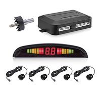 Luckxing stationnement pour véhicules - Système capteur stationnement Voiture avec kit Radar à 4 capteu, Rappel Sonnerie d'alarme LCD sans F Sauvegarinversée pour Le