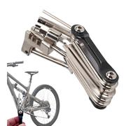 Luckxing Trousse De Réparation pour Pneus De Vélo,Gadget Multifonctionnel Clé en Métal - Outil Multifonction pour Bicyclette,pour Hommes Route et Montagne Voyage Maintenance d Urgence Extérieur Soins