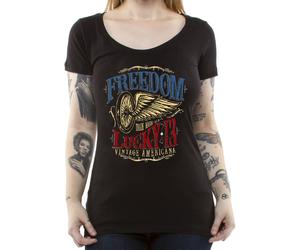 Lucky 13 Chemise Femme Freedom Wheel Ladies Black XL