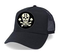 Lucky 13 Pirate Skull - Trucker Hat Black Unisexe Casquette Noir 50% Coton, 50% Polyester
