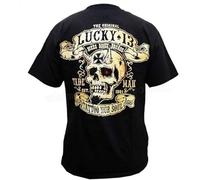 Lucky 13 T Shirt Men Never Die Skull Biker Printed Casual Gift Short Sleeve Tee Black XL