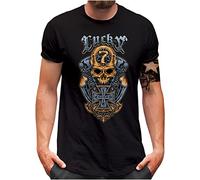 Lucky 7® T-Shirt Homme | Long Block V Engine Bike Moto Lucky Seven | S - 5XL, Noir , XL