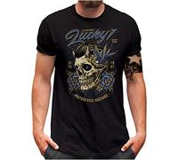 Lucky 7® T-shirt | Homme | Skull from Hell Devil Motorcycle Moto Diable | S à 5XL, Noir , M