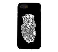 Lucky 777 Casino Queen Chicano Payasa Jeu de Poker Coque pour iPhone SE (2020) / 7/8